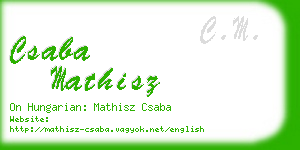 csaba mathisz business card